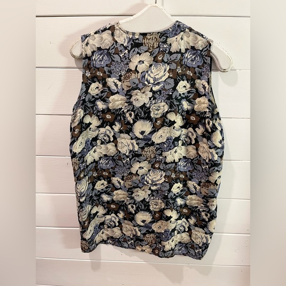 VERO MODA • Vintage Floral Silk Sleeveless Top • Size M - Picture 6 of 9